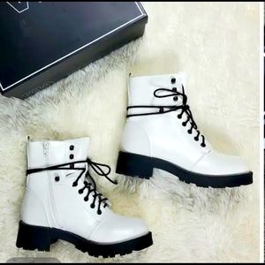 "MIA" White Combat Sole Style Boot